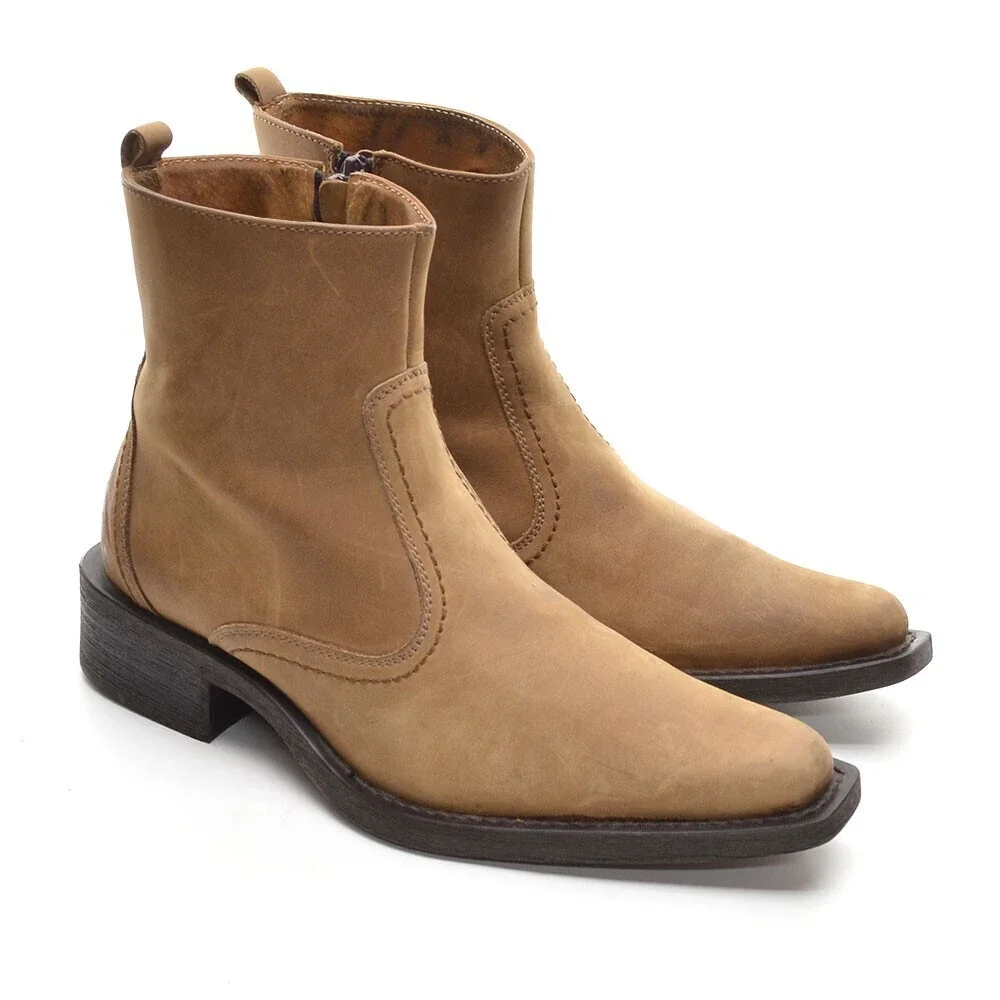 Men S COLLECTION by Skechers Tan Moto Biker Boots 9 M